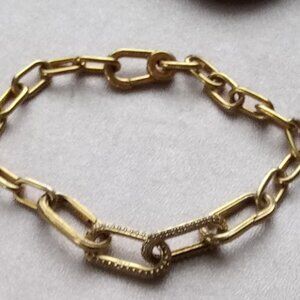 Pandora ME Link Chain 14k  Gold Plated Bracelet + Pave Double Styling Link